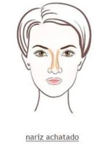 Foto mostrando o nariz achatado