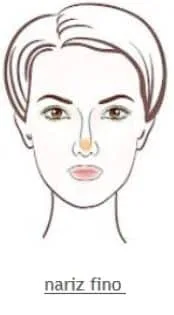 Foto mostrando como maquiar o nariz fino