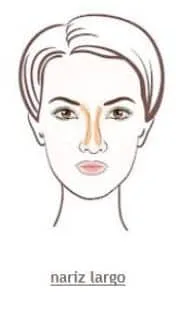 Foto mostrando a maquiagem de um nariz largo