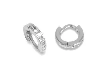 Brinco Rommanel argola com 5 zircônias dourado ou prateado - Cods 523214 ou 120721 - Imagem 2