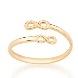 Anel Rommanel com aro ajustável , com símbolos do infinito nas pontas - Código 512731