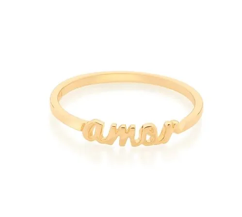 Anel Rommanel skinny ring escrito amor - Código 512887 - Imagem 3