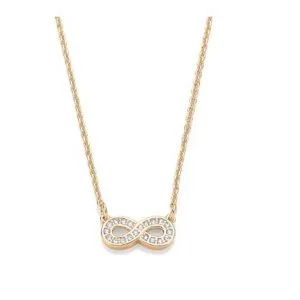 Colar Rommanel feminino elo português e símbolo do infinito com 20 zircônias de 1,25 mm, 42 cm - Cód 531228