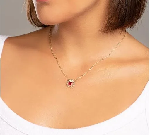 Colar Rommanel feminino elo português com pingente Sagrado Coração de Jesus com 1 cristal formato coração, 50 cm - Cód 532065 - Image 2