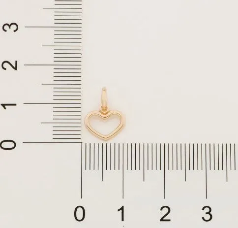 Pingente Rommanel  no formato de coração vazado, 1,30 cm x 1,0 cm - Cód 542262 - Imagem 3
