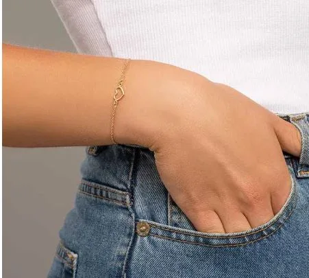 Pulseira Rommanel com pingente formato coração vazado - Cód 551674 - Imagem 2