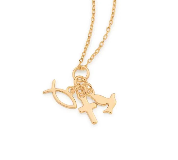 Pingente Rommanel 542266 Espírito Santo, peixe e cruz