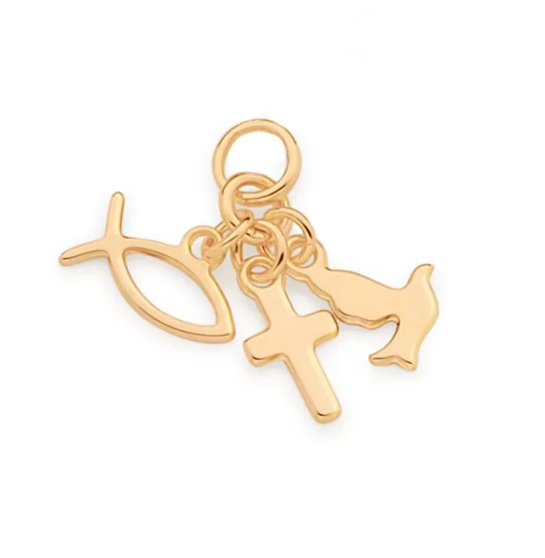 Pingente Rommanel 542266 Espírito Santo, peixe e cruz