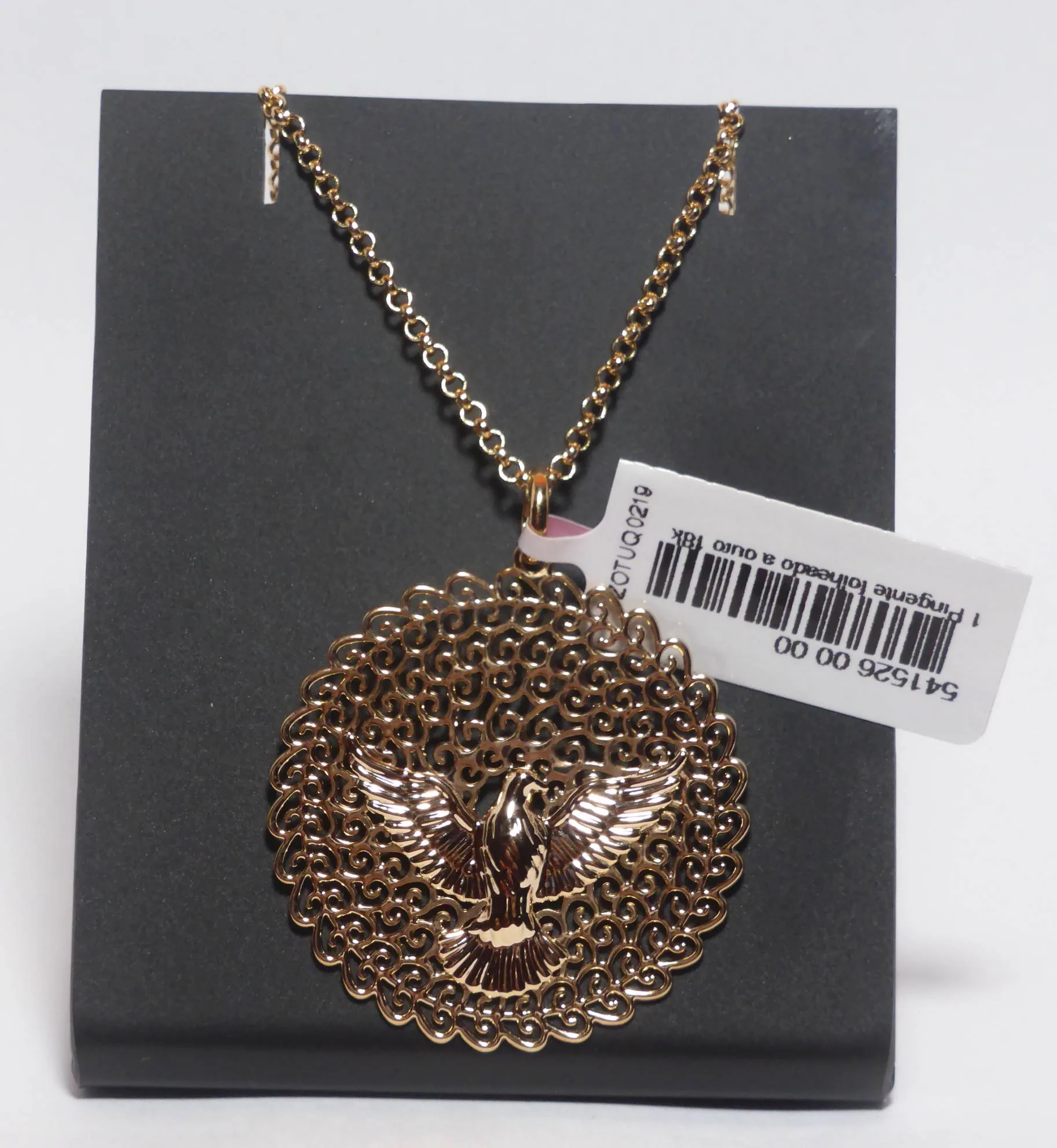 Conjunto Rommanel com cordão elo português 42 cm (530677) e pingente Espírito Santo (541526)