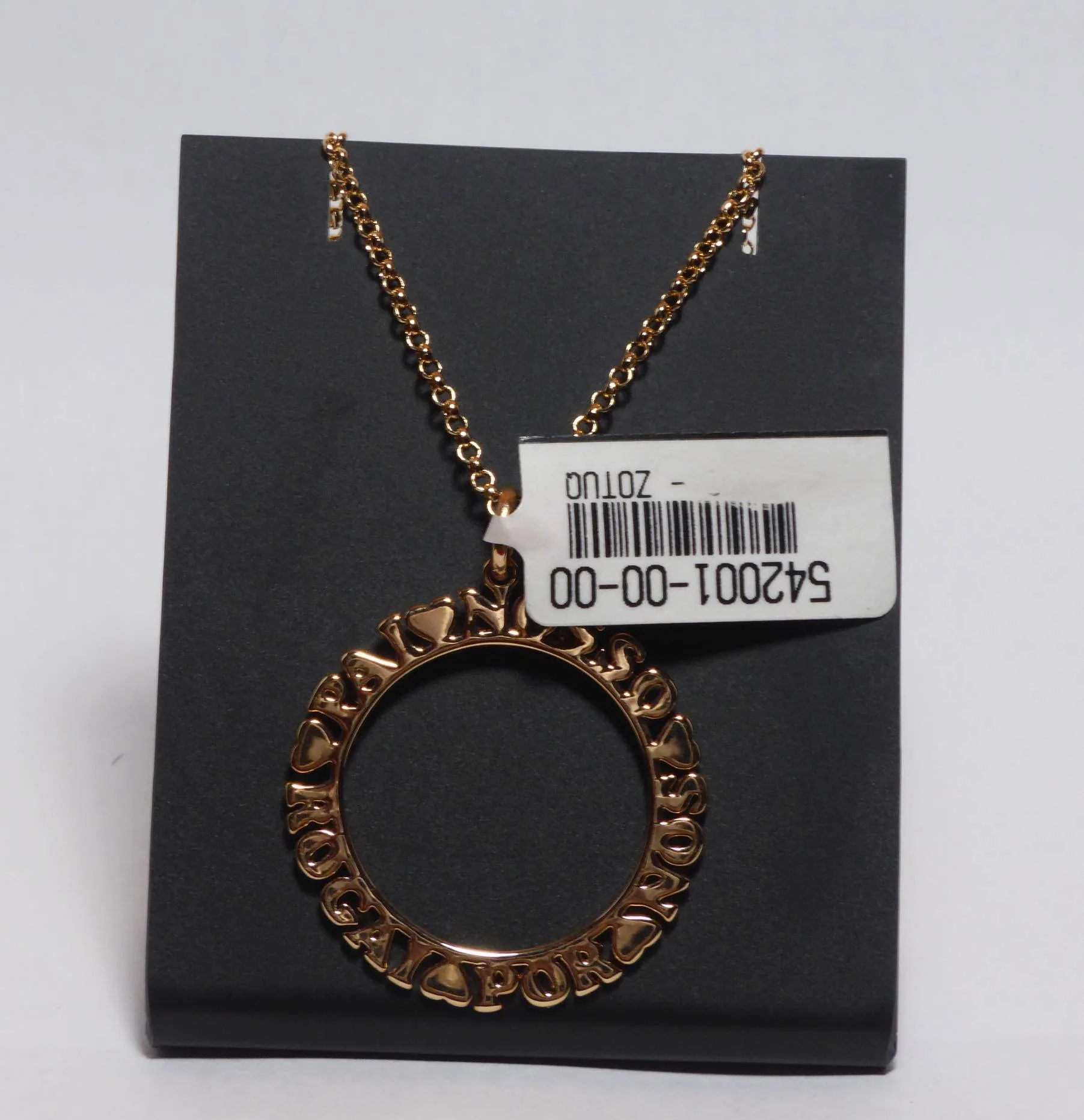 Conjunto Rommanel com cordão elo português 42 cm (530677) e pingente pai nosso (542001)