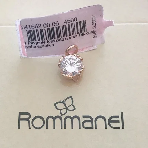 Pingente Rommanel solitário formado por zircônia redondo facetado, 1,2 cm - Cód 541662 - Imagem 4