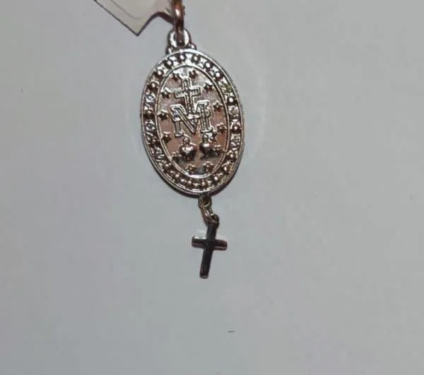 Pingente Rommanel medalha Sagrado coração de Jesus com cristais, medindo 5,0 cm  - Código 140545