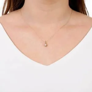 Conjunto cordão e pingente Rommanel com coração vazado e zircônia - 531638 e 540751