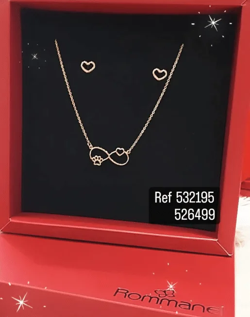 Conjunto Rommanel formado por cordão 532195 e brincos 526499